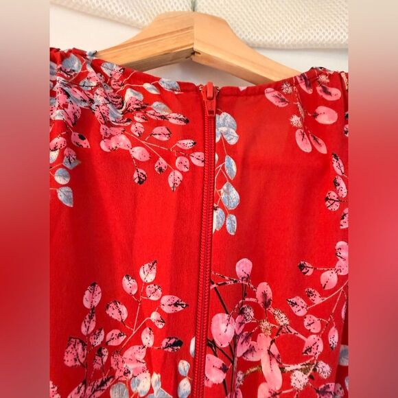 NWOT BRONX AND BANCO BEDOUIN MINI DRESS Elegant Red Floral - Picture 14 of 15